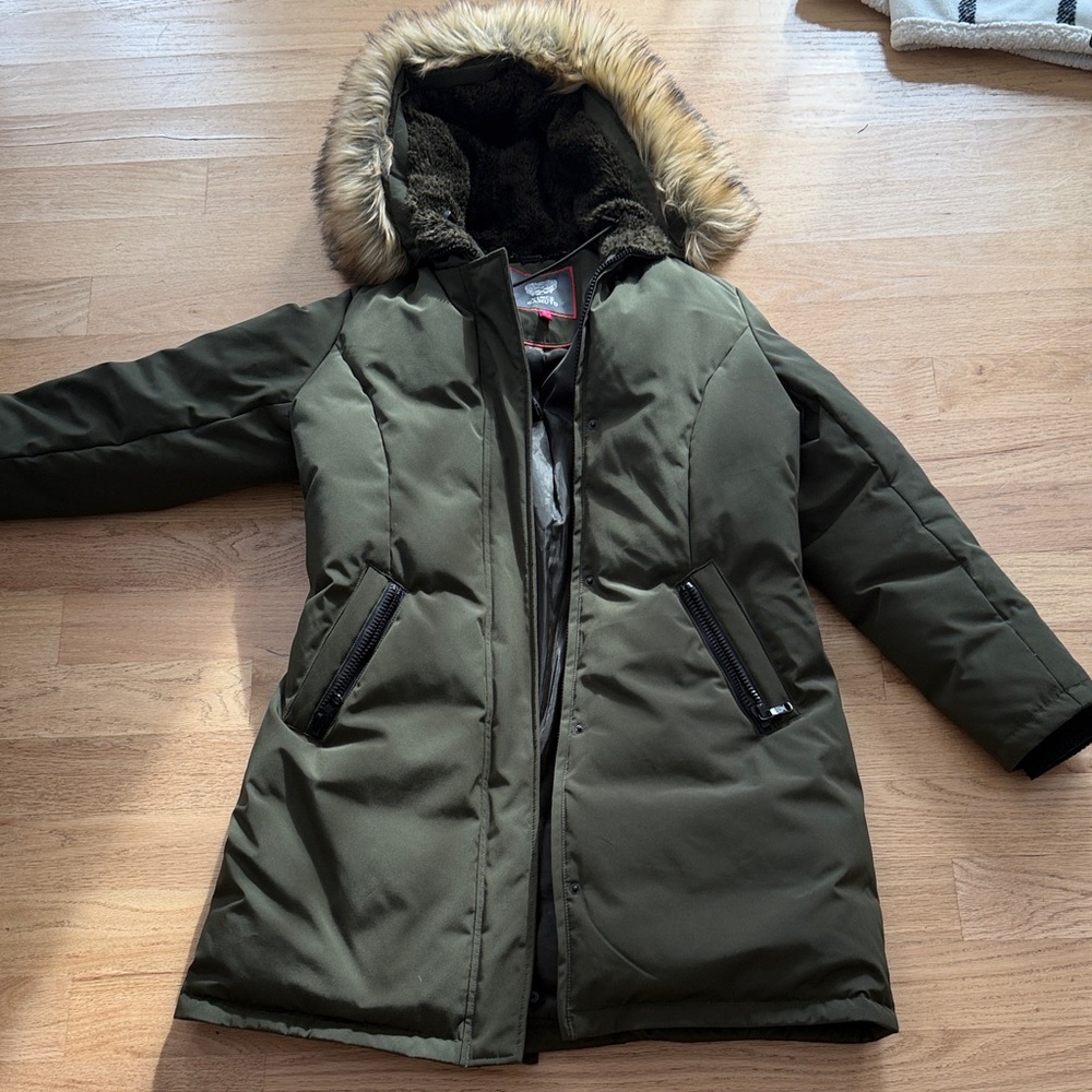 Vince Camuto Olive and Red Trim Jacket